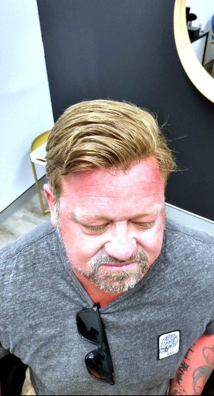 The same client after their Tuffs hair system